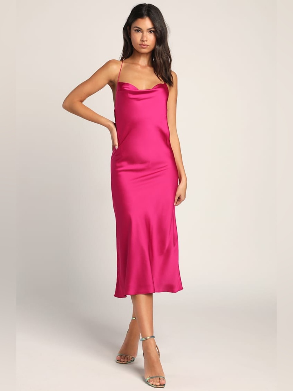 LULUS- Medium -Prom-HOCO-Pink Satin Dress-BNWT-Women’s- Lace Up Back